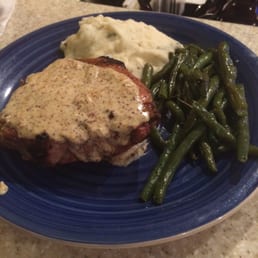 Porkchop with green beans and mashed potatoes. Porkchop with green beans and mashed potatoes.