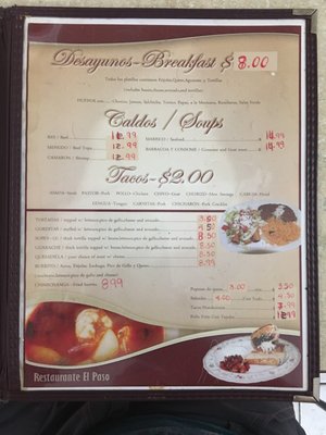 Menu photo 2 El Paso Restaurant Gretna, LA
