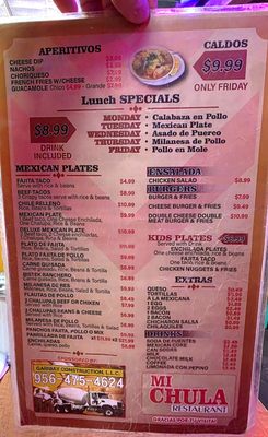 Menu photo 2 Mi Chula Edinburg, TX