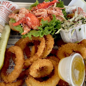 Blount Clam Shack on the Waterfront - Small Lobster Roll with Onion Rings - Seafood Near Me - Warren, Rhode Island Blount Clam Shack on the Waterfront - Small Lobster Roll with Onion Rings - Seafood Near Me - Warren, Rhode Island