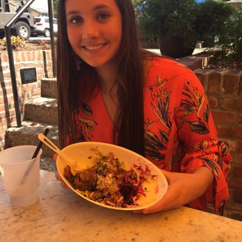 Brassica - Sara eating her bowl. - Mediterranean Near Me - Columbus, Ohio
