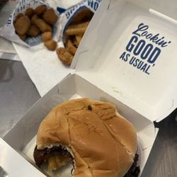 Culver’s - Butterburger Deluxe, cheese curds and onion rings as sides