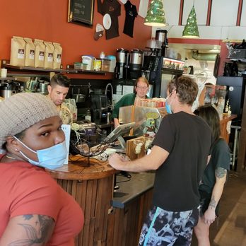Sentient Bean - Photo showing tbat while customers were adhering to the mask requirement, none of the staff were. - Coffee & Tea Near Me - Savannah, Georgia Sentient Bean - Photo showing tbat while customers were adhering to the mask requirement, none of the staff were. - Coffee & Tea Near Me - Savannah, Georgia