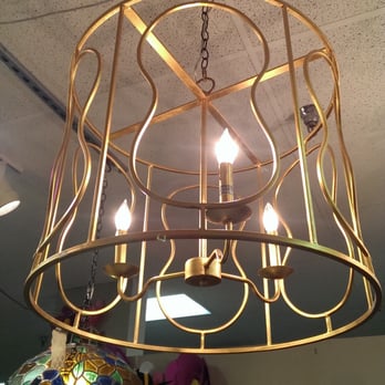 Evolution Home - Modern matte gold iron ceiling lamp (front). - Antiques Near Me - Alexandria, Virginia