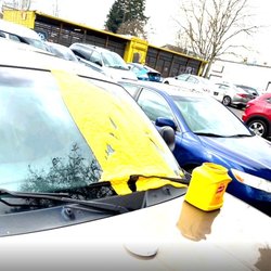 Yellow Mustard on my windshield at DV8!
