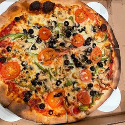 Veggie Neapolitan Thin Crust Pizza Slice Veggie Neapolitan Thin Crust Pizza Slice