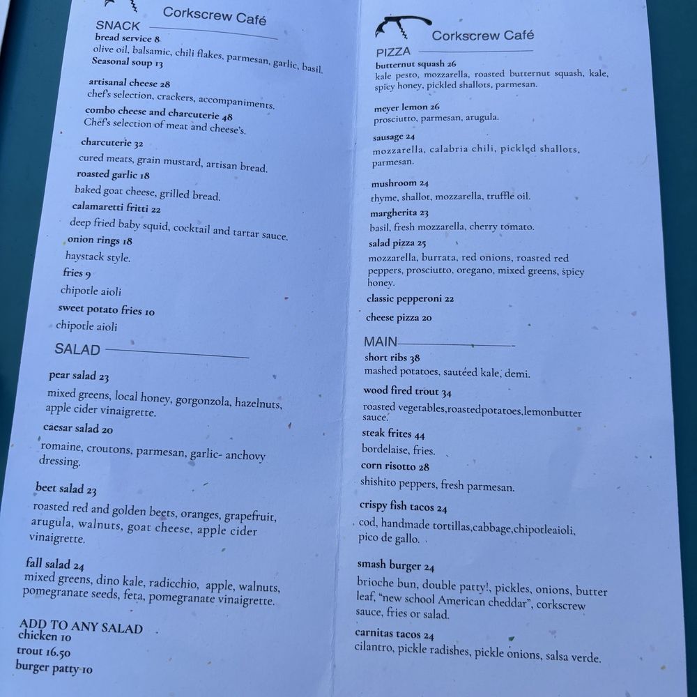 Corkscrew Cafe - Menu - American Near Me - Carmel Valley, California Corkscrew Cafe - Menu - American Near Me - Carmel Valley, California