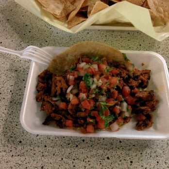 Cali Tacos - Adovado (pork) taco - portion size is big, but dry and tasteless $3.25 - Mexican Near Me - Orange, California