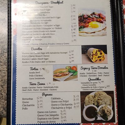 Menu photo 3 Jenny's Pupuseria Ontario, CA