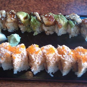 Party Sushi - Dragon Roll (top) Titanic Roll (bottom) - Sushi Bars Near Me - Berkeley, California Party Sushi - Dragon Roll (top) Titanic Roll (bottom) - Sushi Bars Near Me - Berkeley, California