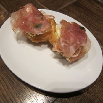 Siena Tavern - Coccoli - Crispy Dough, Stracchino Cheese, Prosciutto di Parma, Truffle Honey - Italian Near Me - Chicago, Illinois Siena Tavern - Coccoli - Crispy Dough, Stracchino Cheese, Prosciutto di Parma, Truffle Honey - Italian Near Me - Chicago, Illinois