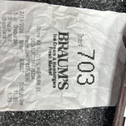 Braum's Ice Cream & Dairy Store - The receipt