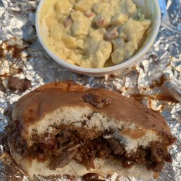 Chopped Beef Sandwich and Potato Salad Chopped Beef Sandwich and Potato Salad
