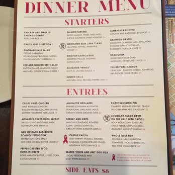 Kingfish Kitchen & Cocktails - Dinner menu - Cajun/Creole Near Me - New Orleans, Louisiana