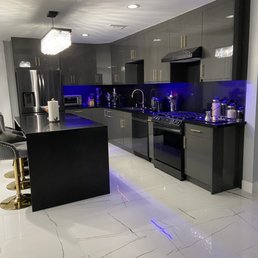 The tile and the cabinets were both bought from arrow design The tile and the cabinets were both bought from arrow design