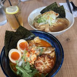 Ko Chicken Ramen - Spicy Paitan and Classic Tonkatsu with Honey Yuzu tea