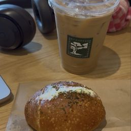Spanish latte and garlic cream cheese salt bread Spanish latte and garlic cream cheese salt bread
