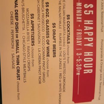 Lou Malnati's Pizzeria - Happy hour menu - Pizza Near Me - Chicago, Illinois