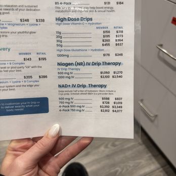Restore Hyper Wellness - Menu - IV Hydration Near Me - Folsom, California