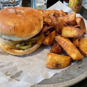 Pleasant House Pub - Pub Burger with some of the best potato wedges I've ever had!! - British Near Me - Chicago, Illinois Pleasant House Pub - Pub Burger with some of the best potato wedges I've ever had!! - British Near Me - Chicago, Illinois