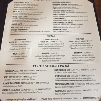 Rance's Chicago Pizza - Menu - Pizza Near Me - Long Beach, California Rance's Chicago Pizza - Menu - Pizza Near Me - Long Beach, California