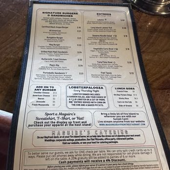 Maguire's Bay Front Restaurant - Menu - Seafood Near Me - Ocean Beach, New York Maguire's Bay Front Restaurant - Menu - Seafood Near Me - Ocean Beach, New York