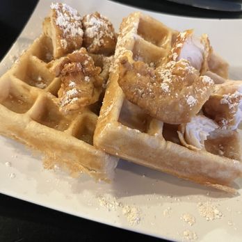 Sunrise City Cafe - Half of my Chicken and Waffles. - Breakfast & Brunch Near Me - Fort Pierce, Florida