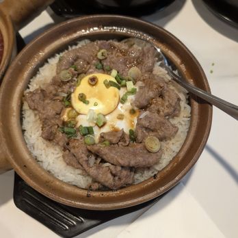 Big Fun Claypot - Steak and egg in rice claypot - Chinese Near Me - Brookline, Massachusetts