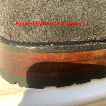 Model Shoe Renew - Painted the leather shoe upper when they tried to dye the stitching black. - Shoe Repair Near Me - Berkeley, California