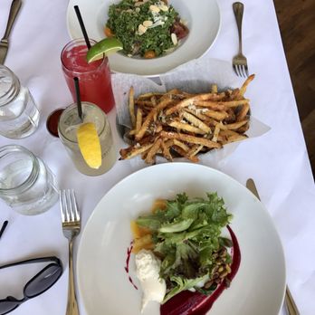 The Farmhouse - Kale Salad & Beet salad. For sharing, we got truffle French fries. For drinks, we got Raspberry lime rickey & Ginger lemonade - New American Near Me - Needham, Massachusetts The Farmhouse - Kale Salad & Beet salad. For sharing, we got truffle French fries. For drinks, we got Raspberry lime rickey & Ginger lemonade - New American Near Me - Needham, Massachusetts