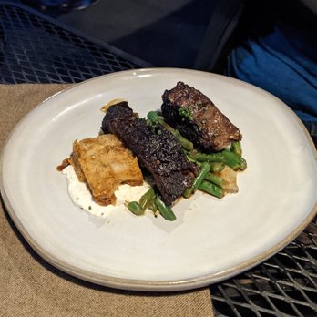 Flea Street - 8/13/21 - Marin Sun Farms Slow Braised Short Ribs. Just Okay. - New American Near Me - Menlo Park, California Flea Street - 8/13/21 - Marin Sun Farms Slow Braised Short Ribs. Just Okay. - New American Near Me - Menlo Park, California