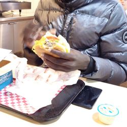Nation's Giant Hamburgers - Loljok is enjoying his first