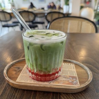 Our Place Dessert Cafe - Strawberry matcha latte - Cafes Near Me - Edmonds, Washington