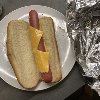 Burger Baron Restaurant - a hot dog with cheese and mustard - Burgers Near Me - Chicago, Illinois