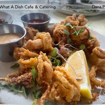What a Dish Cafe & Catering - Calamari - with spicy marinara & homemade chipotle aioli - Caterers Near Me - Dana Point, California