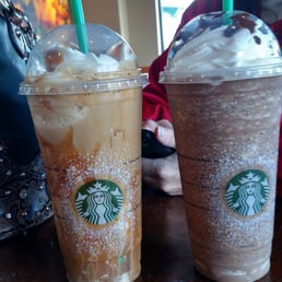 My 3 shot affagotto style Carmel frappuccino and my moms java chip 6 pumps frap roast frappuccino My 3 shot affagotto style Carmel frappuccino and my moms java chip 6 pumps frap roast frappuccino