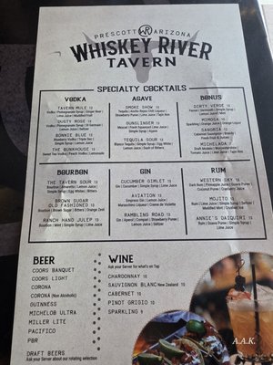 Menu photo 1 Whiskey River Tavern Prescott, AZ Menu photo 1 Whiskey River Tavern Prescott, AZ