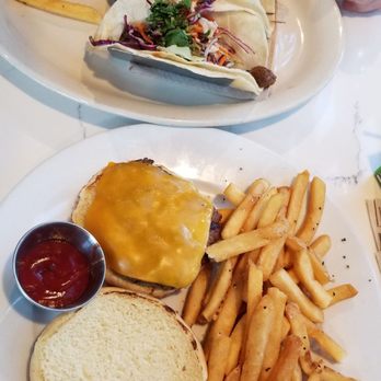 bellagreen - Korean ribeye tacos $18.49- very good but stingy on the protein, so not worth the price. Kids burger $5.99 - could feed an adult. Good fries - American Near Me - Houston, Texas bellagreen - Korean ribeye tacos $18.49- very good but stingy on the protein, so not worth the price. Kids burger $5.99 - could feed an adult. Good fries - American Near Me - Houston, Texas