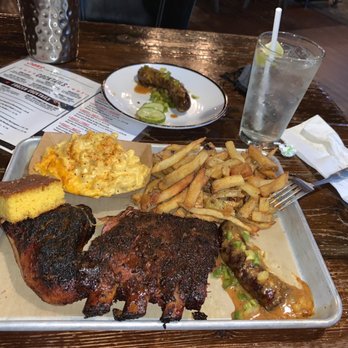 Dinosaur Bar-B-Que - Combination Plates (Pick 3): 1/4 Chicken, St. Louis Ribs, Smoked "Hot Link" Sausage (brings 2), French Fries and Mac & Cheese - Barbeque Near Me - New York, New York Dinosaur Bar-B-Que - Combination Plates (Pick 3): 1/4 Chicken, St. Louis Ribs, Smoked "Hot Link" Sausage (brings 2), French Fries and Mac & Cheese - Barbeque Near Me - New York, New York
