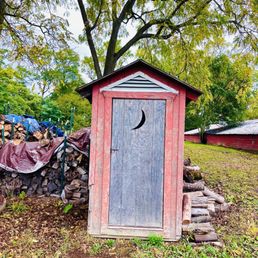 Cute outhouse! Cute outhouse!