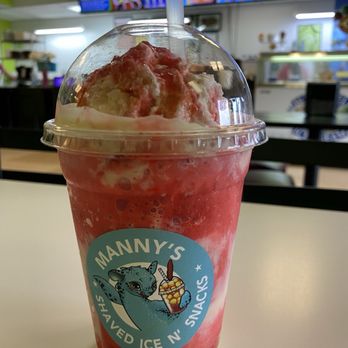 Manny's Shaved Ice N' Snacks - Strawberry 'n' Cream "Gloria" - Shaved Ice Near Me - West Columbia, South Carolina Manny's Shaved Ice N' Snacks - Strawberry 'n' Cream "Gloria" - Shaved Ice Near Me - West Columbia, South Carolina