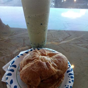 Lala Bean & Green Cafe - Matcha smoothie with taro boba and ham & cheese croissant sandwich - Coffee & Tea Near Me - Albuquerque, New Mexico Lala Bean & Green Cafe - Matcha smoothie with taro boba and ham & cheese croissant sandwich - Coffee & Tea Near Me - Albuquerque, New Mexico
