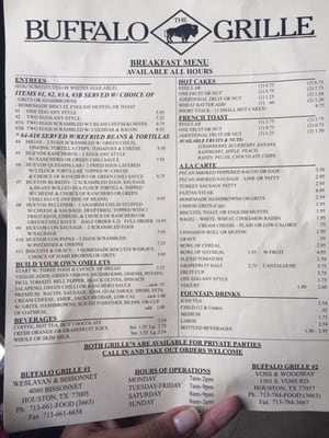 Menu photo 5 The Buffalo Grille Houston, TX Menu photo 5 The Buffalo Grille Houston, TX