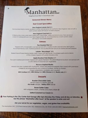 Menu photo 6 The Manhattan OKC Oklahoma City, OK