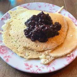 North Fork Restaurant - Buttermilk Pancake - Not pretty, but delish