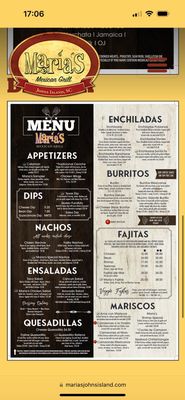 Menu photo 2 Maria's Mexican Grill Charleston, SC Menu photo 2 Maria's Mexican Grill Charleston, SC