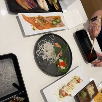 Smile Shota - Nigiri and sashimi plate and Super White Tuna (Escolar) and Salmon Carpaccio - Sushi Bars Near Me - Las Vegas, Nevada