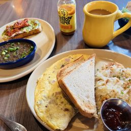 Egg White Protein Trio Omelet and half Bravocado Toast* Egg White Protein Trio Omelet and half Bravocado Toast*