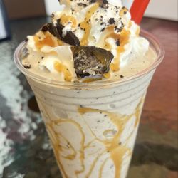 The Soda Fountain - Mint cc ice cream, caramel and Oreo shake