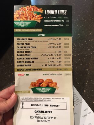 Menu photo 1 Wingstop Charlotte, NC